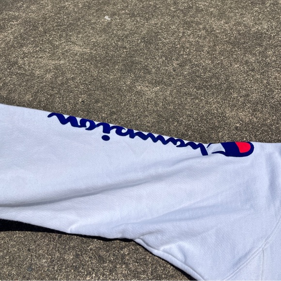 White unisex champion reverse weave hoodie sweatshirt size large new without tag - Picture 3 of 4